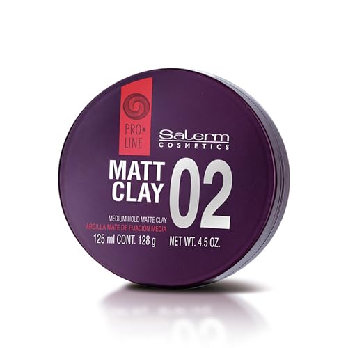 SALERM - Hair Wax - Pro Line Matt Clay 02-125 ml - for Medium and Long Hair - Medium and Flexible Hold - Long-Lasting - Matte Finish - Hair Texturizer - Nourishes and Hydrates