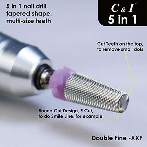 5 in 1 Nail Drill Bit Straight-Cut XXF for Acrylic & Gel Removal
