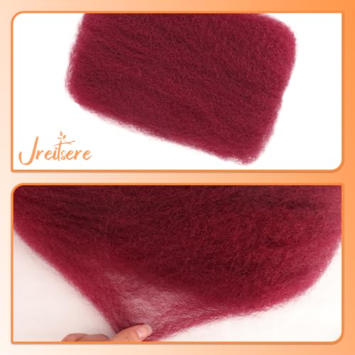 Afro Kinky Curly Human Hair Extensions Burgundy 12 Inch - 50g Pack