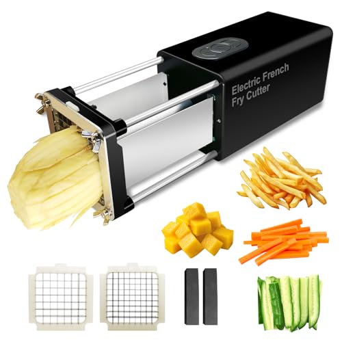 Electric French Fry Cutter Stainless Steel Potato Slicer for Commercial & Home Use