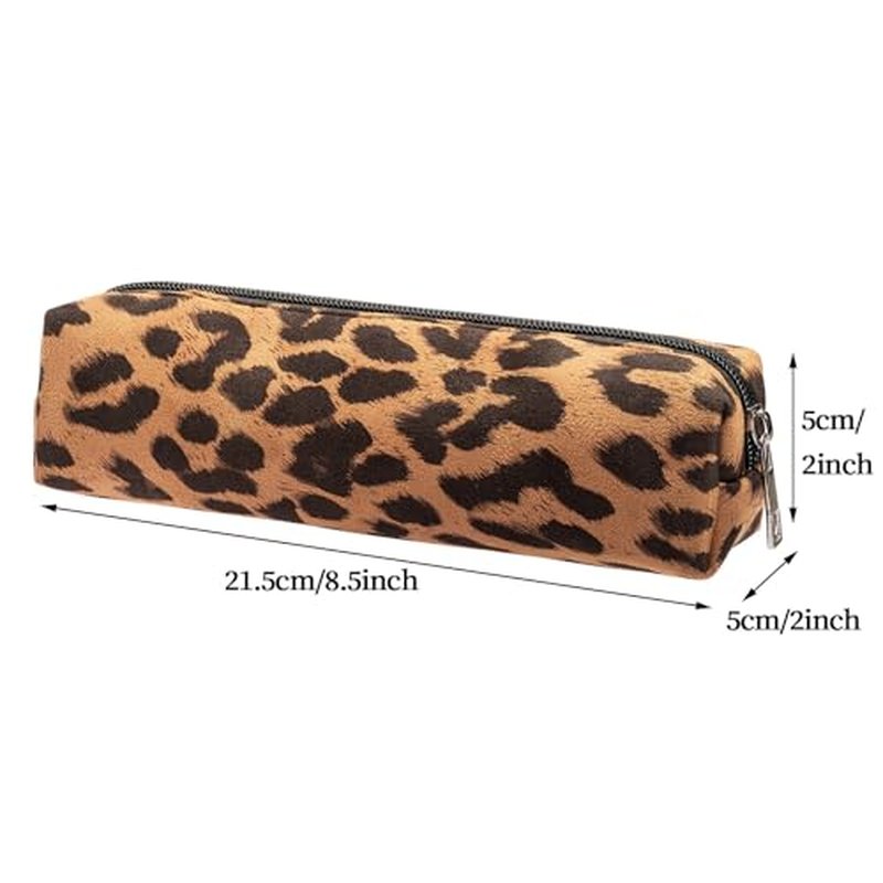 Leopard Print Makeup Bags, 3 Pieces, Large Capacity, Soft, Warm, Travel Toiletry Organizer (Brown)