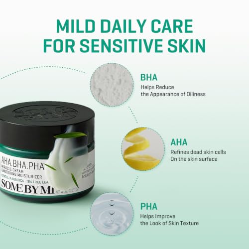 SOME BY MI AHA BHA PHA 30 Days Miracle Face Moisturizer Pack of 2 - Gentle Skin Clarifying Cream for All Skin Types