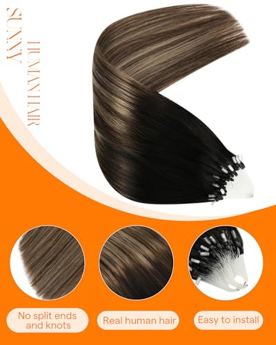 Micro Link Hair Extensions 14 Inch Human Hair No Heat Bead Weft Natural Remy