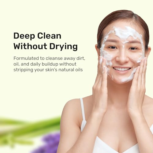 Organic Lemongrass Face Wash for Acne-Prone Skin - 6 oz, Gentle Daily Cleanser with Natural Botanicals