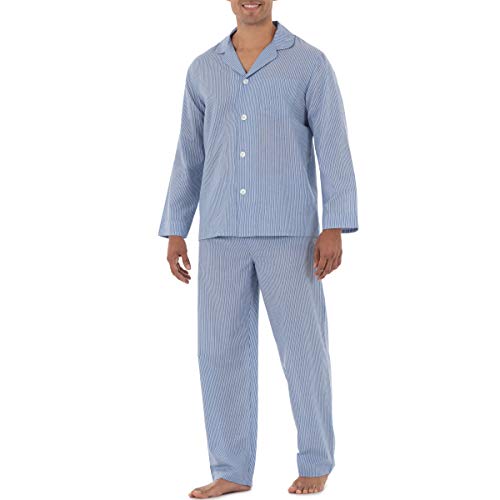 Fruit of the Loom Men's Long Sleeve Broadcloth Pajama Set