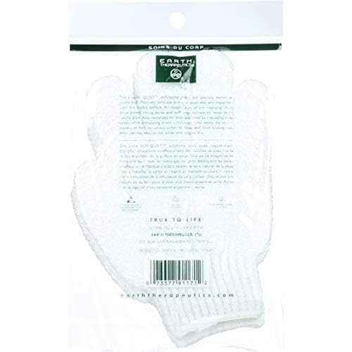 Earth Therapeutics Hydro Exfoliating Gloves, White, 1 Pair