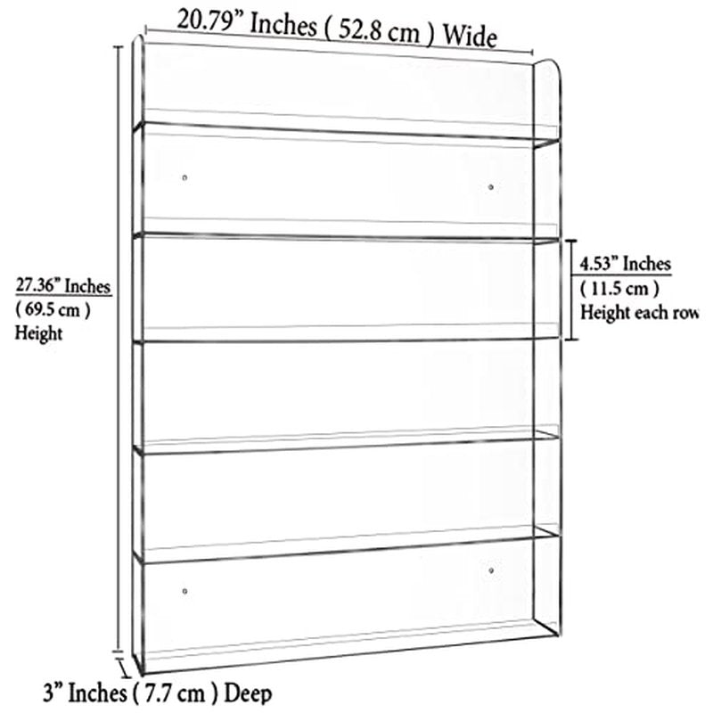 AMT Acrylic Nail Polish Racks for the Wall, Clear Nail Polish Display, Essential Oils Organizer. Holds up to 96 Bottles. Plus a Microfiber Cloth for Cleaning Purposes