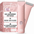 HAPPY CURVES Smoothie 2.0 Bikini Trimmer - Electric Razor for Women, Waterproof Hair Groomer with Adjustable Guards, Personal Shaver for Pubic Hair, Ladies Intimate Shaver and Body Trimmer (Guava)
