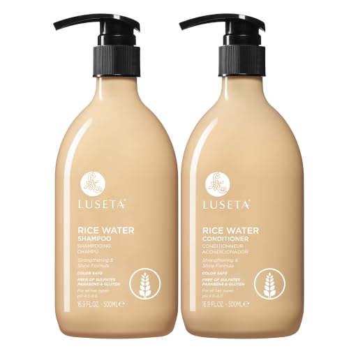Rice Water Shampoo & Conditioner Set with Biotin - 16.9 Fl Oz Pack of 2