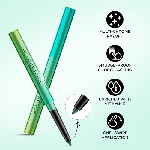 RENEE Holographic Eyeliner, Smudge-Proof & Long-Lasting, Easy Glide & Quick-Drying Formula with Monochrome Effect, Intense Color Pay-Off, Infused with Vitamin E, 06 Mercury