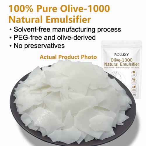 Olive-1000 Emulsifying Wax 250g for DIY Skincare & Haircare - PEG-Free, Self-Emulsifying