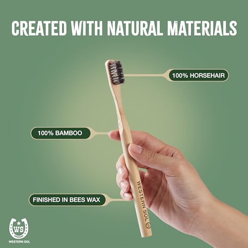 Eco-Friendly Horsehair & Bamboo Toothbrush 4-Pack - Biodegradable & Plastic-Free