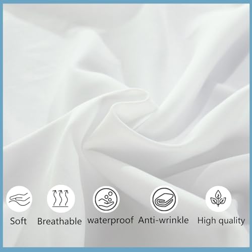 White Reusable Massage Table Sheets 75x31.5 Inches with Face Hole - Waterproof & Oilproof Fitted Bed Cover