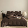 King Size Brown Comforter Set - Soft Microfiber Mocha Bedding, 3 Pieces