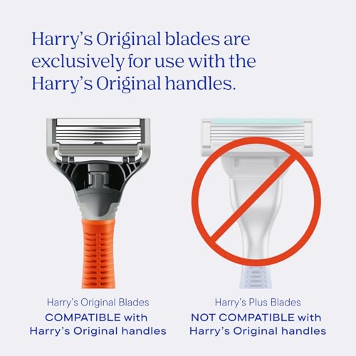 Harry's Original Razor Blades for Men - 10 Count - Premium Razor Blade Refill Cartridges - German Engineered