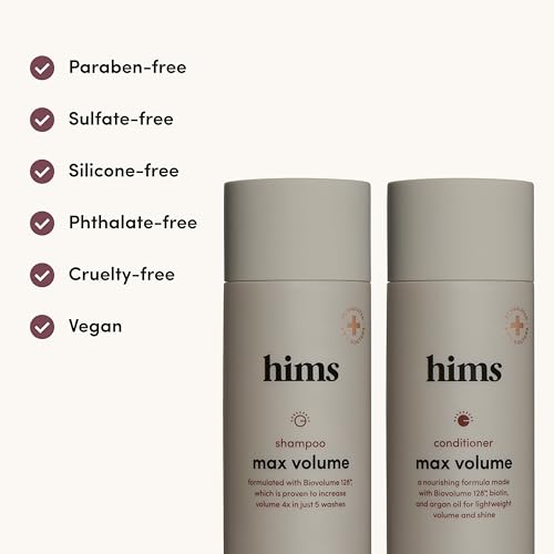 HIMS & HERS Max Volume Shampoo & Conditioner Set with Biotin & Argan Oil - Thicker, Fuller Hair