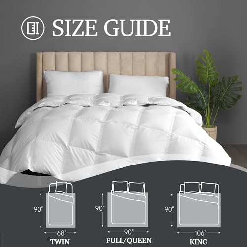 Hotel Grand White Goose Down Fiber Comforter All Season Full/Queen Medium Warmth