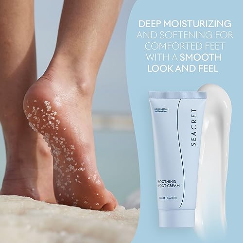 SEACRET Minerals Foot Cream, Enriched with Shea Butter, Tea Tree Oil and Dead Sea Minerals, 3.4 Fl Oz / 100 ml