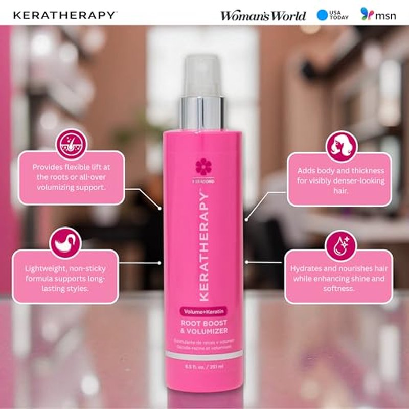 Keratherapy Keratin Infused Volume Root Boost and Volumizer Spray, 8.5 fl. oz., 251 ml - Root Booster for Hair Volume with Kerabond Technology, Hemp Seed Oil, Sea Kelp, & Hydrolyzed Silk