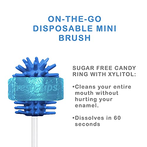 Fresh-Tips Disposable Mini Travel Toothbrushes - 50 Pack Peppermint, Individually Wrapped