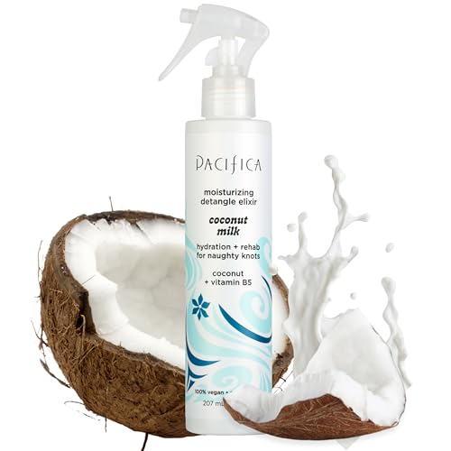 Pacifica Coconut Milk Hair Detangler Spray ? Leave-In Conditioning Elixir for Tangle-Free Hair ? Instantly Detangles Knots, Adds Shine & Moisture, Prevents Breakage & Frizz ? Vegan & Cruelty-Free | Vegan, Cruelty-Free