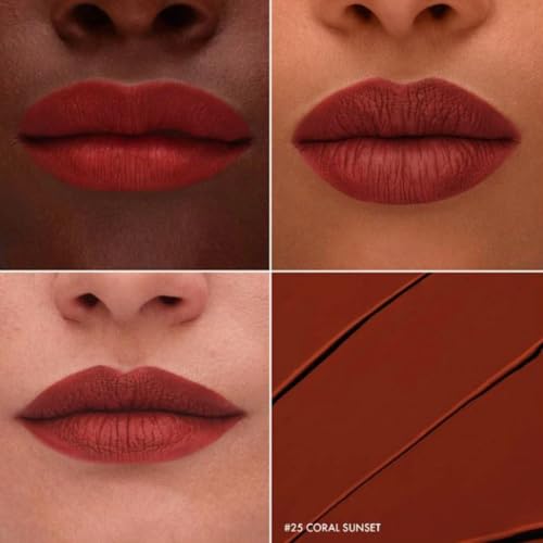 SEPHORA Cream Lip Stain Liquid Matte Lipstick - 25 Coral Sunset (Matte Orange Brown) - 0.16 fl oz / 5 mL