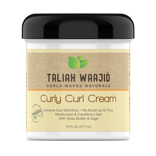 Natural Curly Curl Cream 16oz - Defines Waves & Coils, No Frizz, Paraben-Free