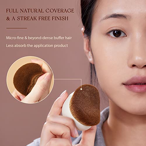 Jessup Eye Makeup Brush Set Professional 15pcs White/Rose Gold T217 with Foundation Brush Flat Top Kabuki Brush for Face Blush Liquid Powder SF002