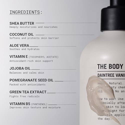 Daintree Vanilla Body Lotion - Deep Hydration with Organic Shea & Aloe - Vegan Moisturizer for All Skin Types