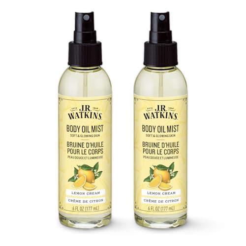 Body Oil Mist with Lemon Cream Scent - Hydrating, Nourishing Moisturizer, 6 Fl Oz, Pack of 2