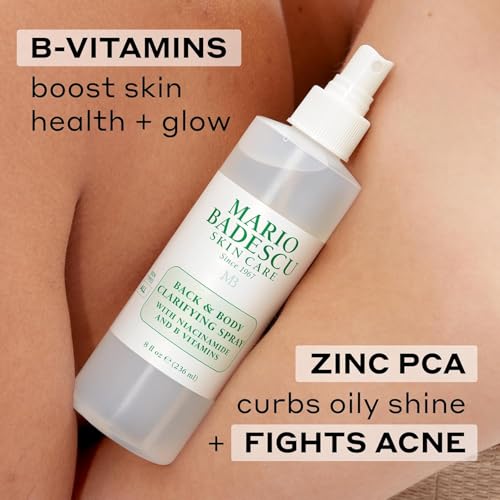 Mario Badescu Drying Lotion & Back & Body Clarifying Spray Bundle | Blemish Spot Treatment & Back-Acne Solution | With Salicylic Acid, Sulfur, Zinc Oxide, Niacinamide & B Vitamins | Soothes & Strength