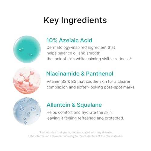 Azelaic Acid Serum 10% for Clear Skin - Soothing, Hydrating, Pack of 2 (1.01 Fl Oz)