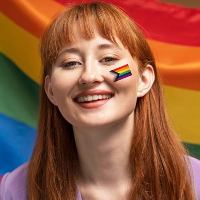 256PCS Pride Day Rainbow Tattoos ? Love Gay LGBT Flag Stickers Parades Party Favors Supplies Decorations