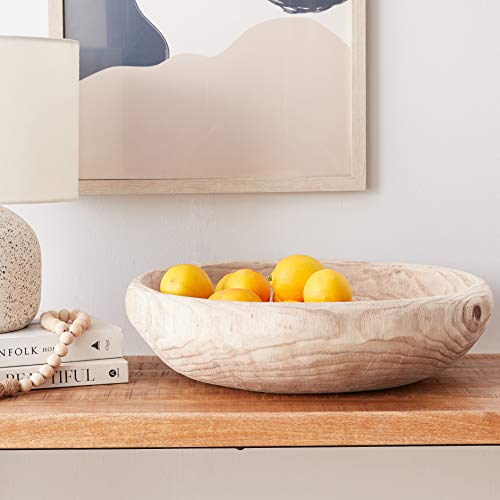 Natural Finish Wooden Bowl - Handmade Paulownia Accent for Decor
