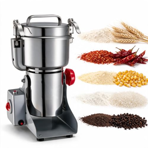 VEVOR Electric Grain Mill Grinder 800g - 2100W Stainless Steel Spice & Cereal Pulverizer