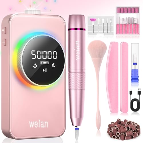 Pink Professional Electric Nail Drill Machine 50000RPM for Nail Polishing & Shaping