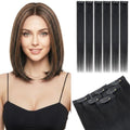 6PCS Clips In Short Hair Extensions Real Human 10 Inch #01