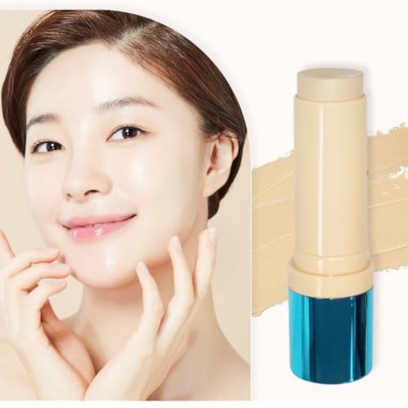 ENOUGH Collagen 3X Moisture Stick Foundation with Brush, Full Coverage Tinted Sunscreen for Face, Long-Lasting Korean Makeup, Perfect ¬´inted ¬®oisturizer with SPF 50+ (#13N Light Beige, 0.49 oz / 14g)