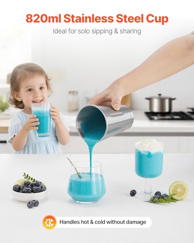 150W Milkshake Maker with Dual Speeds & Stainless Steel Cup - Home & Kitchen
