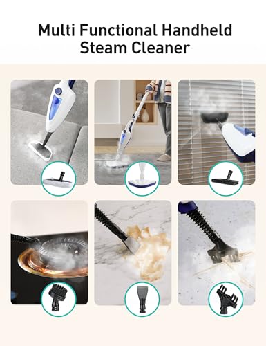 Aspiron 12-in-1 Steam Mop with Aquamarine Variation, 1500W Handheld Steam Cleaner