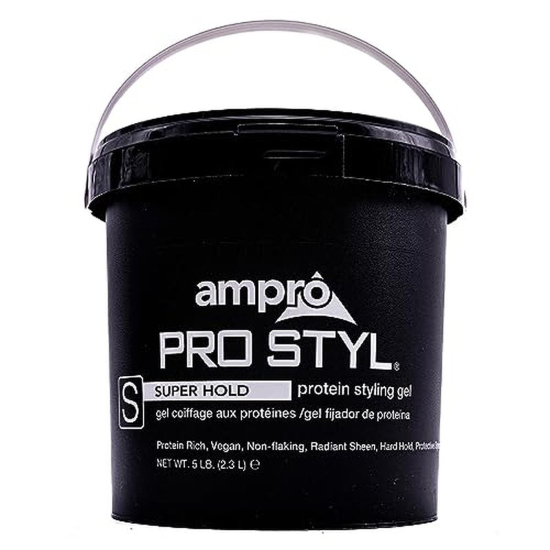 AmPro Pro Styl Styling Gel - Protects and Strengthens Your Strands - Non-Flaking, Alcohol Free, Vegan Formula - Flexible, Touchable Hold for All Hair Textures - Super Hold - 80 oz