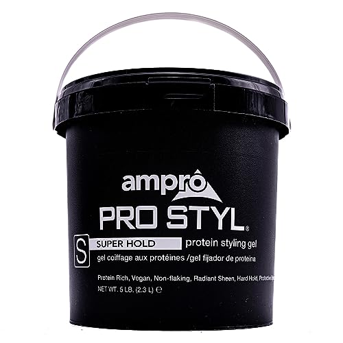 AmPro Pro Styl Hair Styling Gel 80 oz - Vegan, Non-Flaking, Strong Hold, Fresh Pack