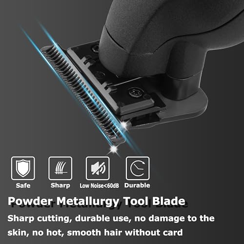 KEMEI 2293 Black Hair & Beard Trimmer with Zero Gapped T-Blade, LED Display, 3 Guards
