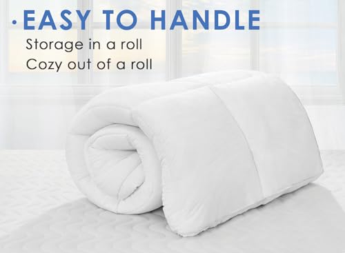 Marine Moon Full Cooling Plush Mattress Topper - Classic Square White