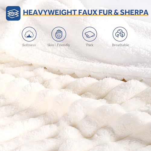 Sealy Full Size Electric Blanket 72x84 Faux Fur to Sherpa Beige