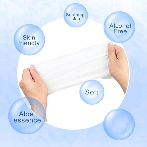 500 pcs Body Wet Wipes Individually Wrapped, Disposable Skin Cleansing Wipes, Individual Wrapped, Safe, Convenient, Lightweight, Aloe Vera for Butt, Hands, Face Cleaning, Daily Use