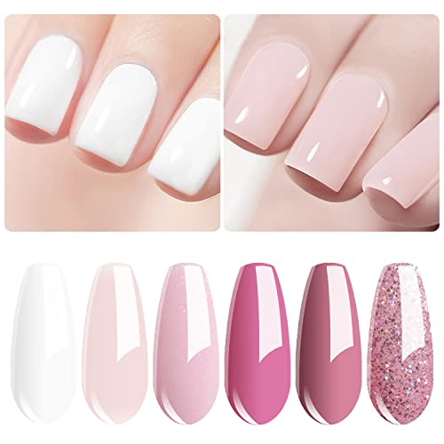 Vishine Gel Nail Polish Starter Kit with 48W SUNOne UV LED Nail Lamp Speed Dryer Manicure Tools 6 Pretty Colors Gel Polish Base and Top Coat #01