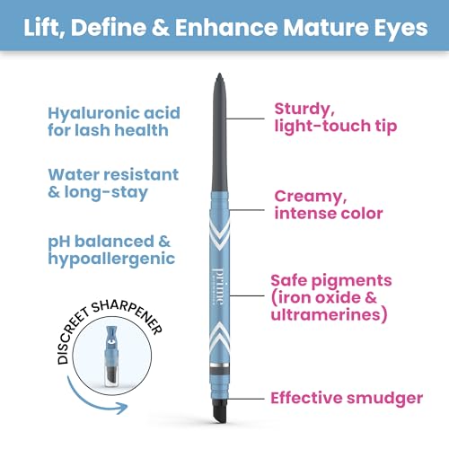 PrimeEyes Glide Eyeliner for Mature Women - Mulberry - Water-Resistant & Smudge-Proof