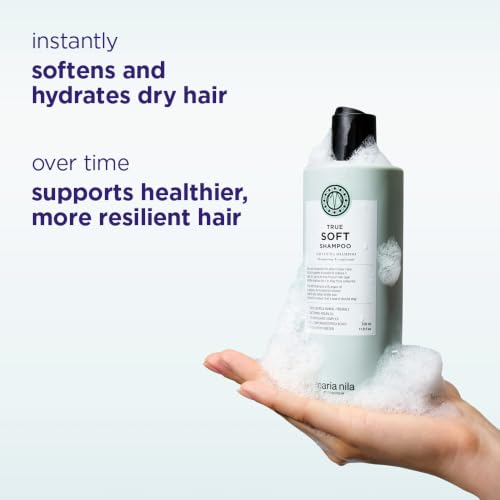 Maria Nila True Soft Shampoo 11.8 Fl Oz for Dry, Frizzy Hair - Moisturizing Vegan Haircare
