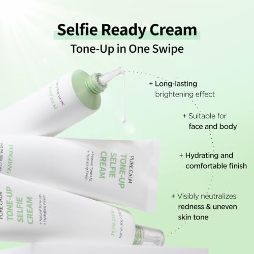 PONGDANG Pure Calm Tone Up Selfie Cream - Brightening & Hydrating Face & Body Moisturizer